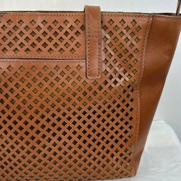 Patricia Nash Lattice Leather Shoulder Tote bag - Picture 3 of 9